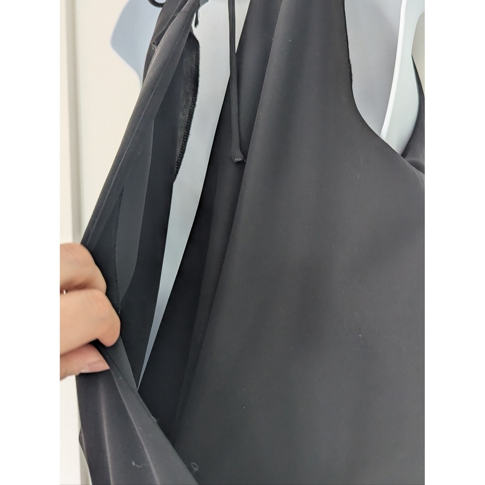 Cassis Womens Black Halter Neck Wide Leg Jumpsuit Size 6 Open Back Tie Pockets - Picture 12 of 14